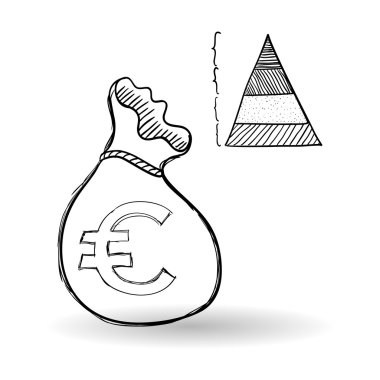 Kroki simgesi. para kavramı. Düz illiustration