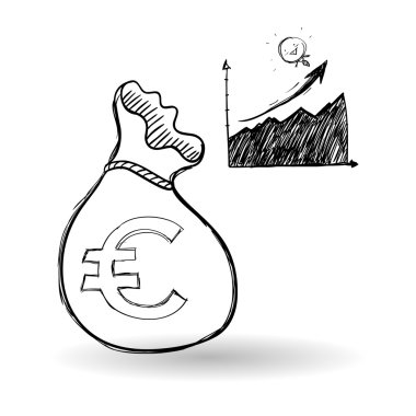 Kroki simgesi. para kavramı. Düz illiustration