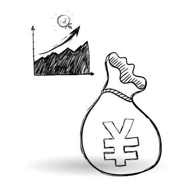 Kroki simgesi. para kavramı. Düz illiustration