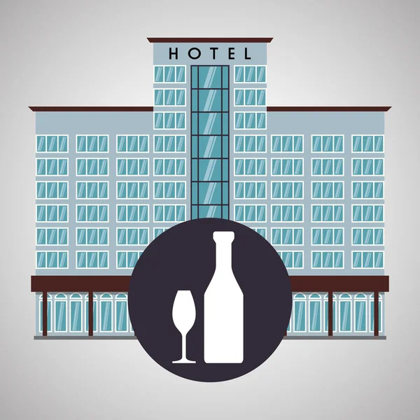 Otel tasarımı. seyahat etmek simge. İllüstrasyon izole ve düz
