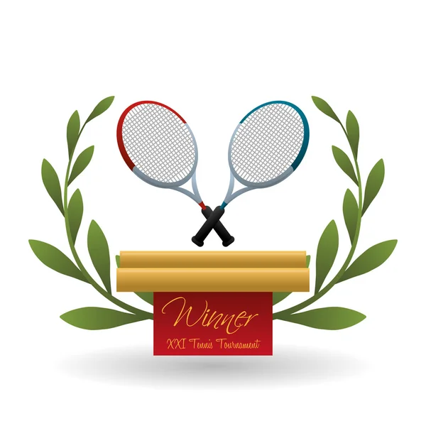 Diseño de tenis. Icono deportivo. Ilustración aislada, vector editable — Vector de stock