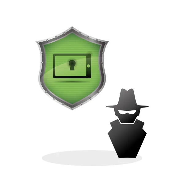 Projeto do sistema de segurança. ícone de proteção. Ilustração isolada —  Vetores de Stock