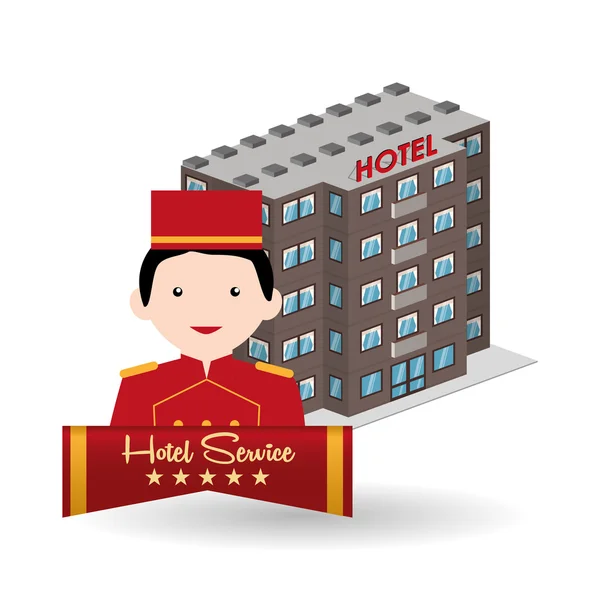 Hoteldesign. Reiseikone. isolierte und flache Illustration — Stockvektor