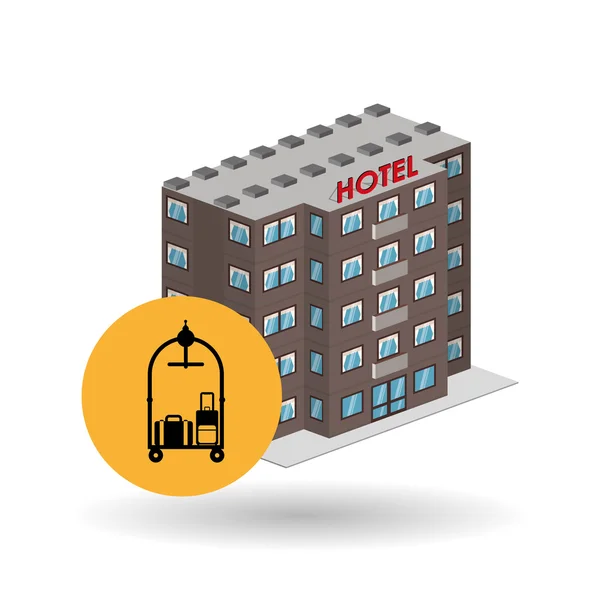 Hoteldesign. Reiseikone. isolierte und flache Illustration — Stockvektor