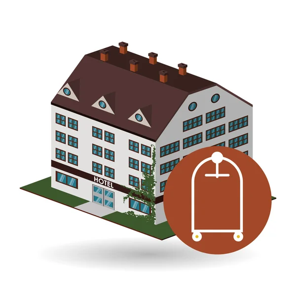 Otel tasarımı. seyahat etmek simge. İllüstrasyon izole ve düz