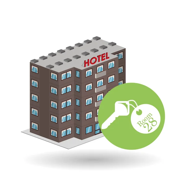 Hotellets design. resor-ikonen. Isolerade och platt illustration — Stock vektor