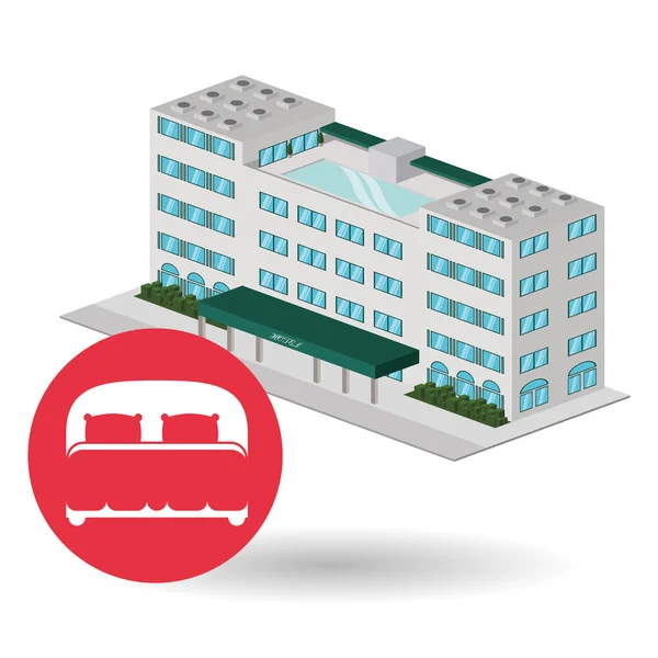 Otel tasarımı. seyahat etmek simge. İllüstrasyon izole ve düz