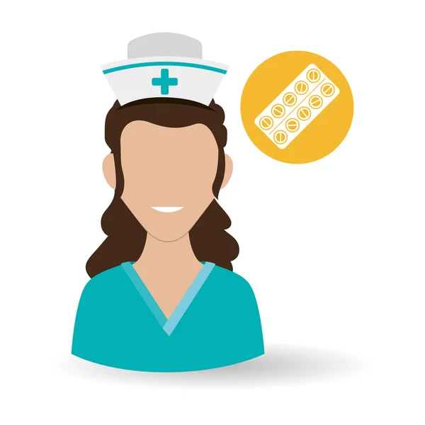 Medical care concept. Nurse icon. White background — Stock Vector