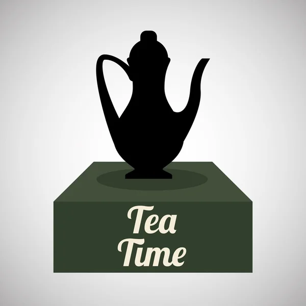 Icône heure du thé. concept de boisson. Illiustration plate — Image vectorielle