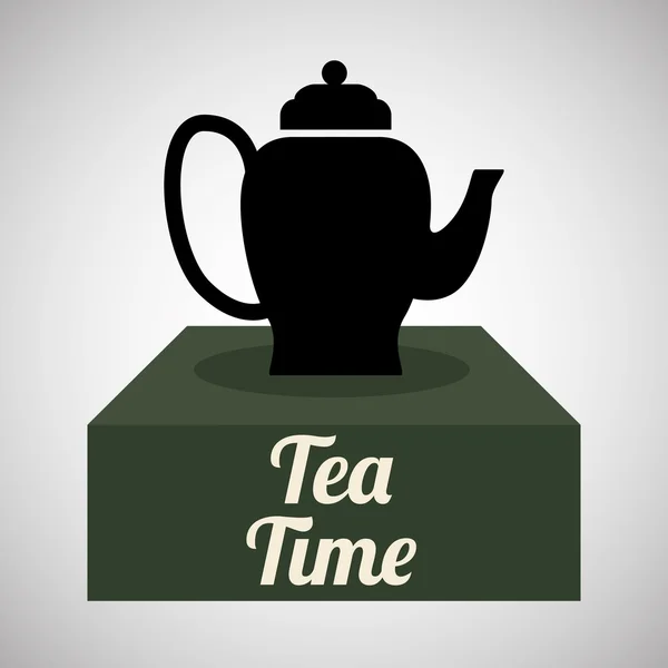 Ícone da hora do chá. conceito de bebida. Ilustrações planas — Vetor de Stock