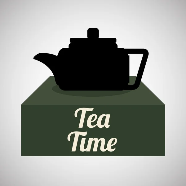Icône heure du thé. concept de boisson. Illiustration plate — Image vectorielle
