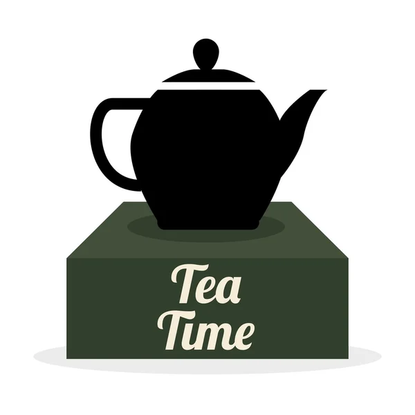 Icono de la hora del té. concepto de bebida. Ilustración plana — Vector de stock