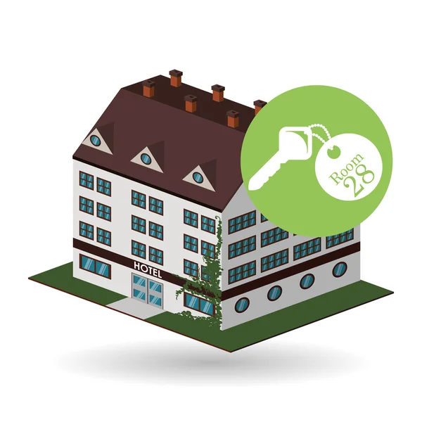 Otel tasarımı. seyahat etmek simge. İllüstrasyon izole ve düz