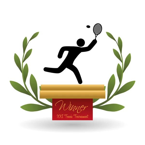 Diseño de tenis. Icono deportivo. Ilustración aislada, vector editable — Vector de stock