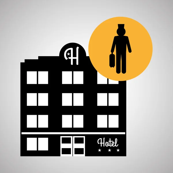 Design van het hotel. reizen-pictogram. Geïsoleerd en vlakke afbeelding — Stockvector