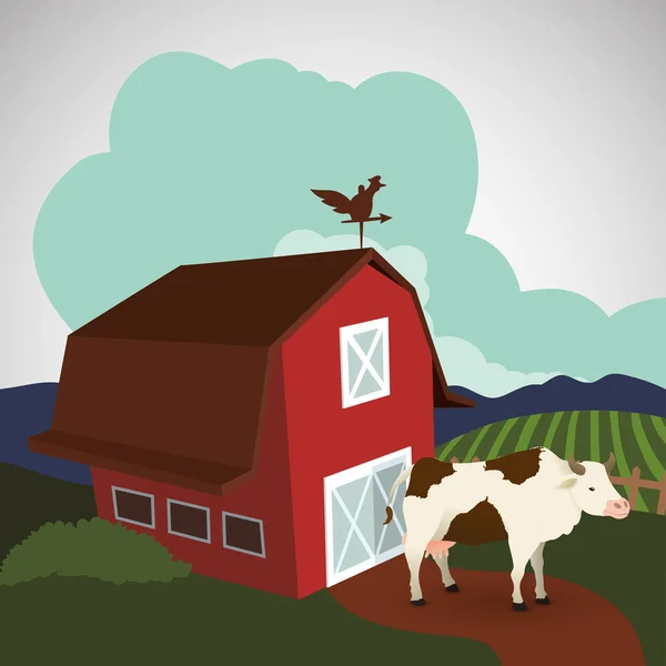 Farm design. stable icon. flat illustration — Stock Vector
