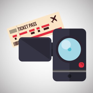 Tasarım seyahat. Gezi simgesi. Düz illüstrasyon