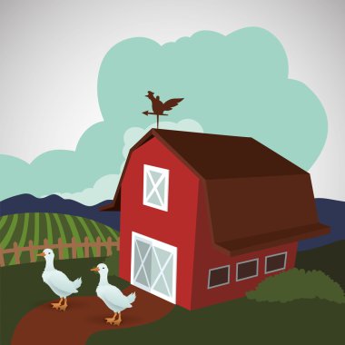 Çiftlik tasarım. istikrarlı simgesi. düz illüstrasyon