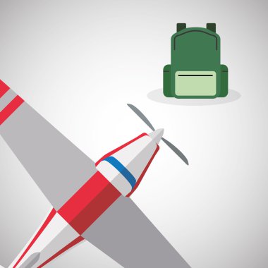 Tasarım seyahat. Gezi simgesi. Düz illüstrasyon