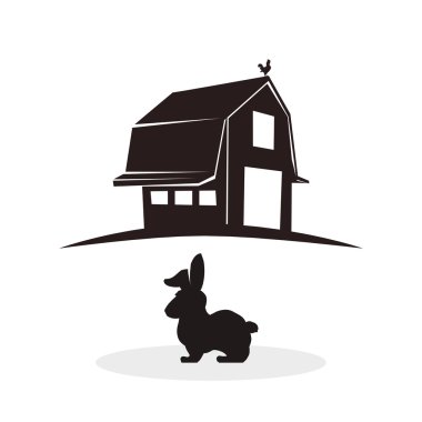 Çiftlik tasarım. istikrarlı simgesi. düz illüstrasyon