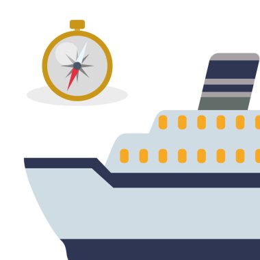 Tasarım seyahat. Gezi simgesi. Düz illüstrasyon