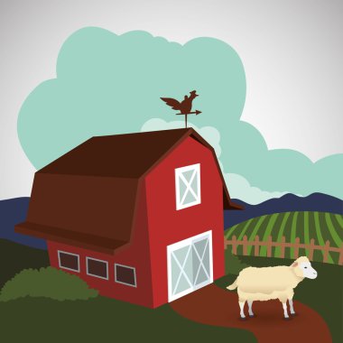 Çiftlik tasarım. istikrarlı simgesi. düz illüstrasyon