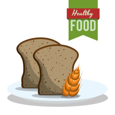 Sağlıklı gıda tasarım. Organik gıda. düz illüstrasyon