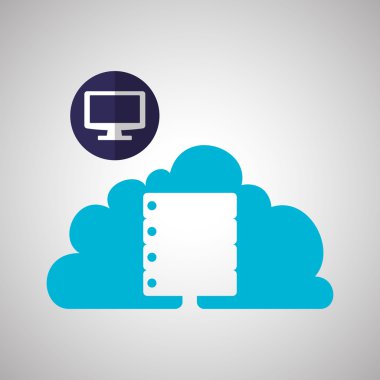 Bulut bilgi işlem tasarım. Gezi simgesi. Düz illüstrasyon