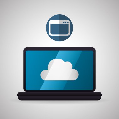 Bulut bilgi işlem tasarım. Gezi simgesi. Düz illüstrasyon