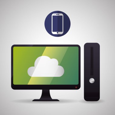 Bulut bilgi işlem tasarım. Gezi simgesi. Düz illüstrasyon