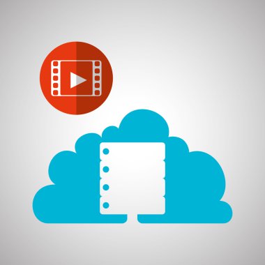 Bulut bilgi işlem tasarım. Gezi simgesi. Düz illüstrasyon