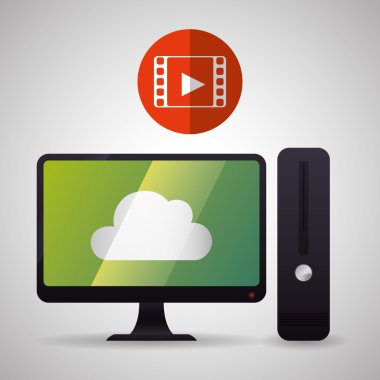 Bulut bilgi işlem tasarım. Gezi simgesi. Düz illüstrasyon