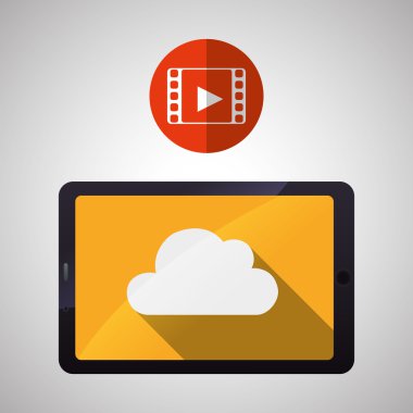 Bulut bilgi işlem tasarım. Gezi simgesi. Düz illüstrasyon