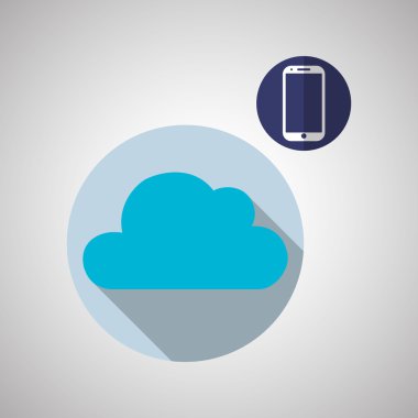 Bulut bilgi işlem tasarım. Gezi simgesi. Düz illüstrasyon