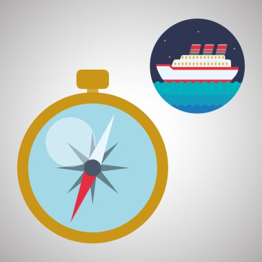 Tasarım seyahat. Gezi simgesi. Düz illüstrasyon