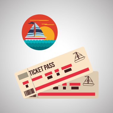 Tasarım seyahat. Gezi simgesi. Düz illüstrasyon