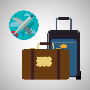 Tasarım seyahat. Gezi simgesi. Düz illüstrasyon