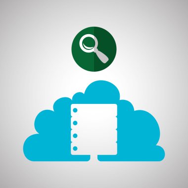 Bulut bilgi işlem tasarım. Gezi simgesi. Düz illüstrasyon