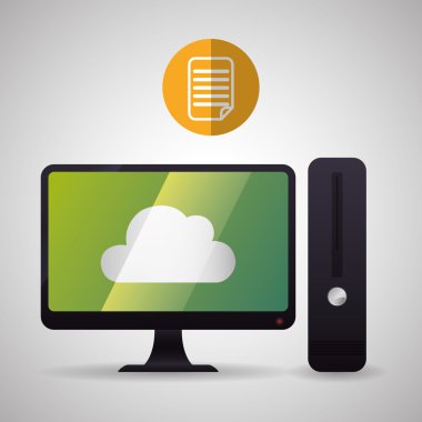 Bulut bilgi işlem tasarım. Gezi simgesi. Düz illüstrasyon