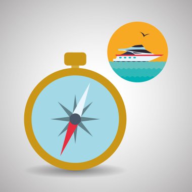 Tasarım seyahat. Gezi simgesi. Düz illüstrasyon