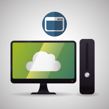 Bulut bilgi işlem tasarım. Gezi simgesi. Düz illüstrasyon