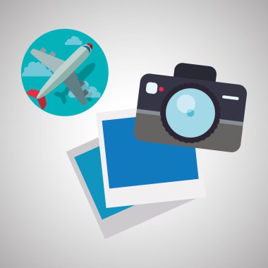 Tasarım seyahat. Gezi simgesi. Düz illüstrasyon