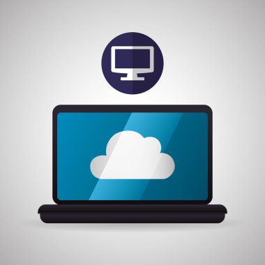 Bulut bilgi işlem tasarım. Gezi simgesi. Düz illüstrasyon