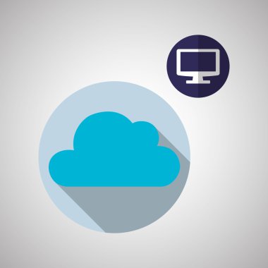 Bulut bilgi işlem tasarım. Gezi simgesi. Düz illüstrasyon