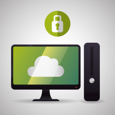 Bulut bilgi işlem tasarım. Gezi simgesi. Düz illüstrasyon