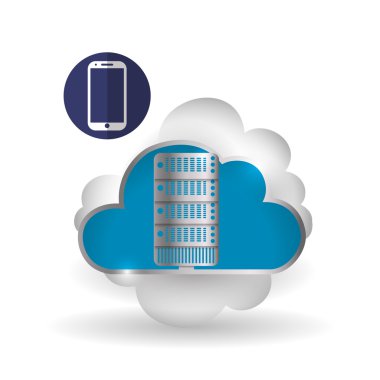 Bulut bilgi işlem tasarım. Gezi simgesi. Düz illüstrasyon, teknoloji vektör