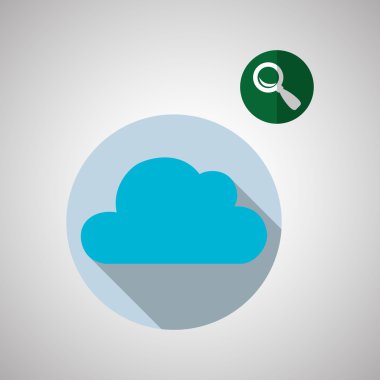 Bulut bilgi işlem tasarım. Gezi simgesi. Düz illüstrasyon
