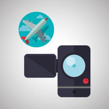 Tasarım seyahat. Gezi simgesi. Düz illüstrasyon