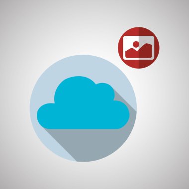 Bulut bilgi işlem tasarım. Gezi simgesi. Düz illüstrasyon
