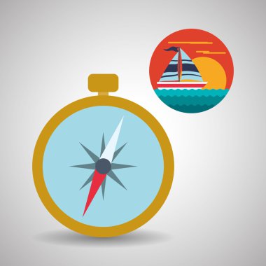 Tasarım seyahat. Gezi simgesi. Düz illüstrasyon